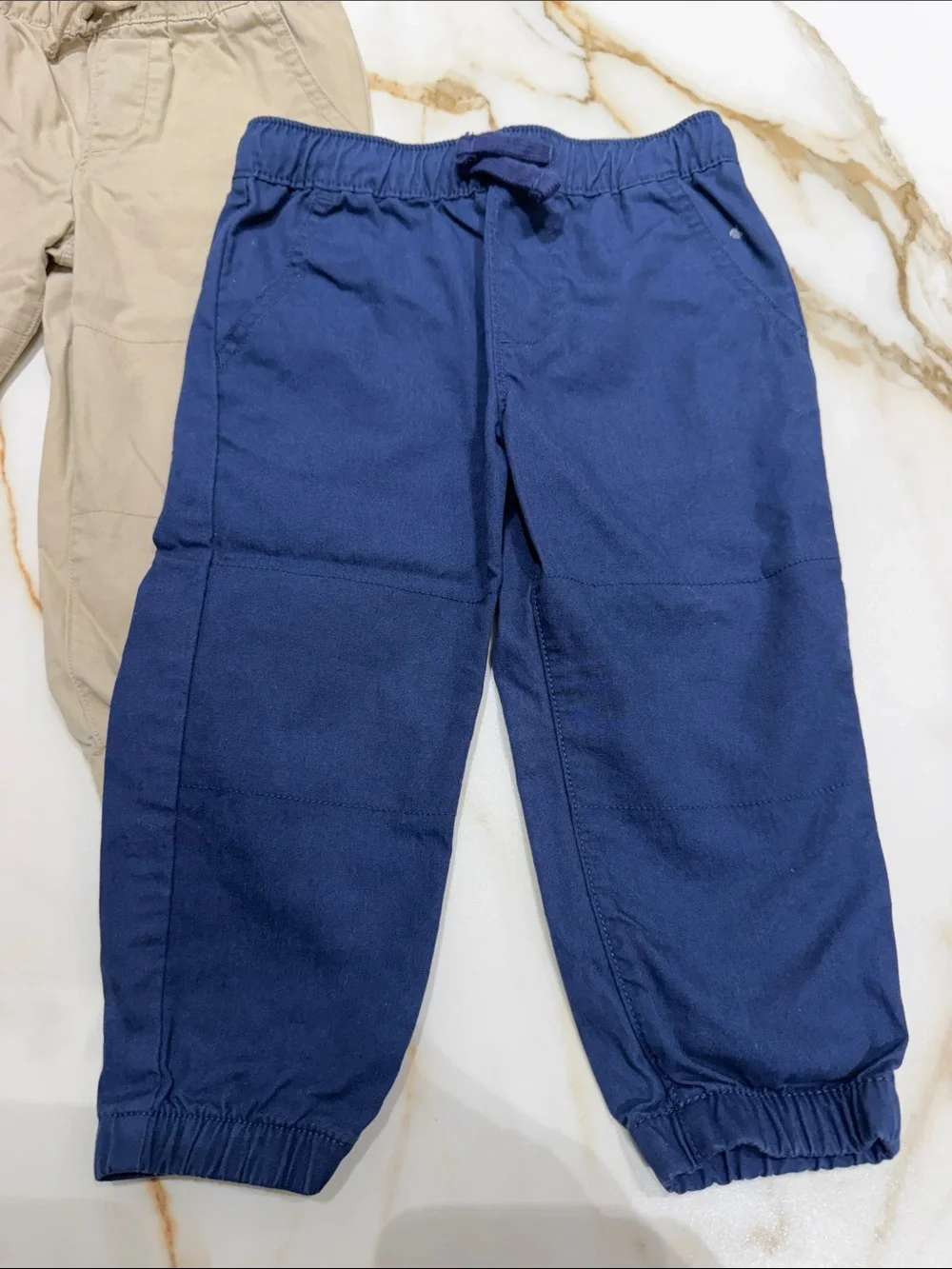 Carter’s Kids Elastic-Waist Jogger Pants - Navy and Khaki 24mths